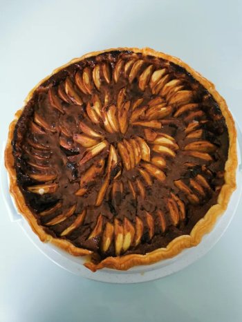 Tarte aux pommes et aux chocolat au lait