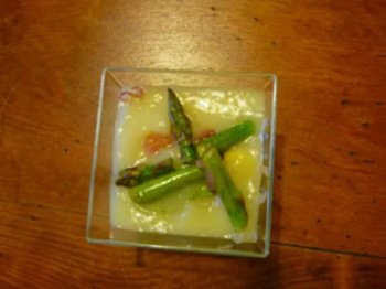 Verrine aux deux asperges