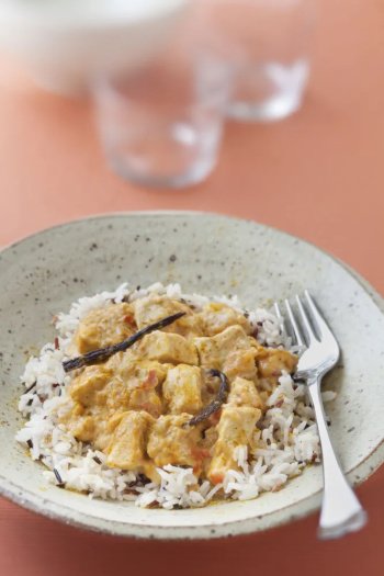 Poulet à la vanille et au lait de coco épicé