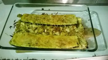Courgette farcie aux oeufs