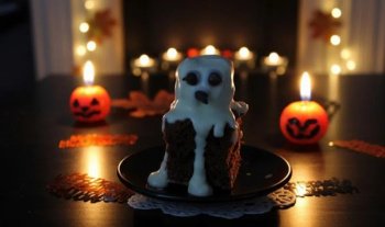 Gateau d'Halloween au chocolat et marshmallow