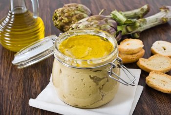 Caviar d'artichauts au basilic au monsieur cuisine