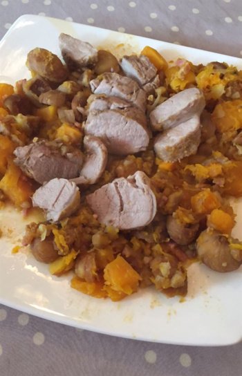 Filet mignon de dinde aux légumes d'automne en papillote