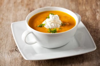 Soupe de potiron au chèvre