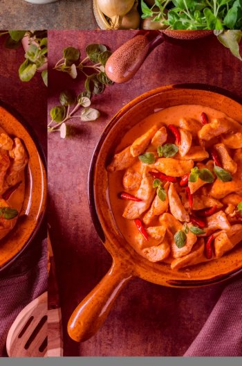 Escalope de dinde au lait de coco et curry