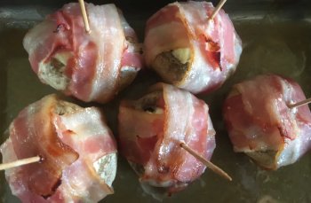 Bouchées champignon, lard et feta