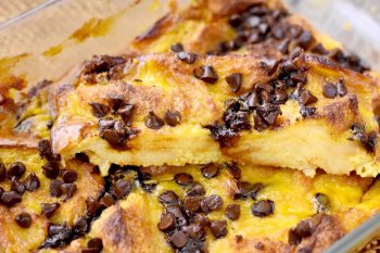 Gâteau de pain perdu orange pépites de chocolat