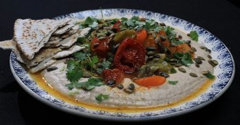 Tomates rôties hummus d'haricots blancs de Loïc Fou de Cuisine