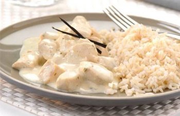 Ragoût oriental de poulet au Philadelphia aromatisé de vanille et de cardamome