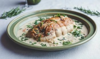 Rôti de dinde en sauce aux champignons