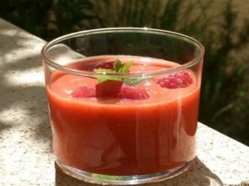 Sorbet rafraîchissant fraise et menthe