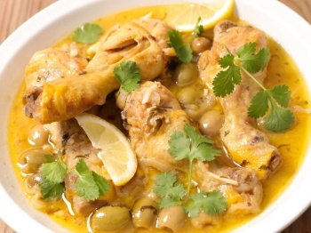 Tajine aux citrons confits ou poulet M'chermel (Maroc)