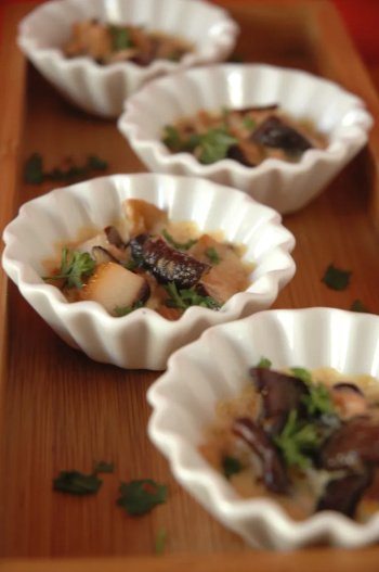 Petits gratins de champignons crème légère au foie gras