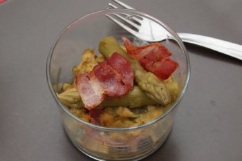 Verrine doeufs brouillés aux asperges vertes
