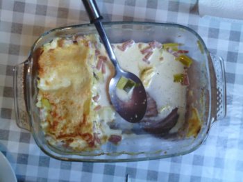 Lasagnes des paresseux de Christine : poireaux - lardons