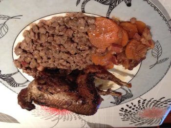 Mijotée de perdrix et ses lentilles