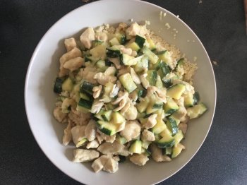 Tajine poulet, courgettes, lait de coco