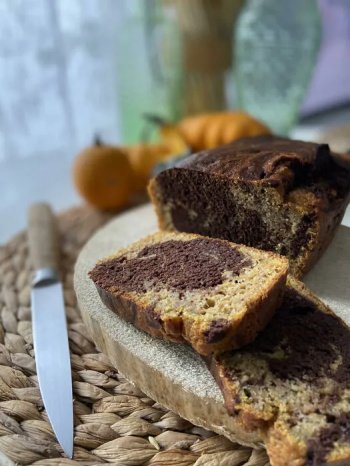 Marbré choco-noisette et courge butternut