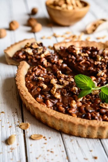 Tarte noix / pépites de chocolat