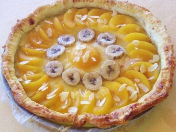 Tarte tatin pêches/amandes