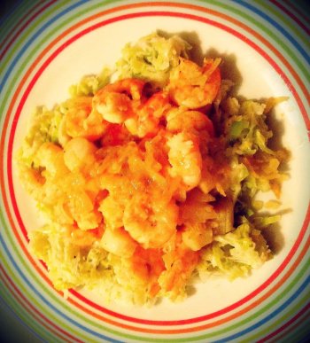 Crevettes et noix de pétoncle au vin blanc