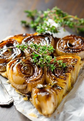 Tarte tatin aux oignons de Roscoff