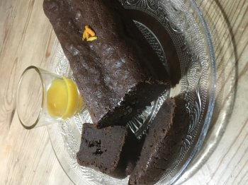 Fondant Chocolat-Orange et coulis à l'orange
