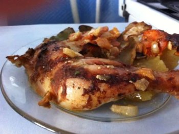 Pilon de poulet au curry au four et pomme de terre