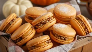 Macarons potiron, noix et raisin