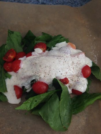 Papillotes de saumon sur lit doseille