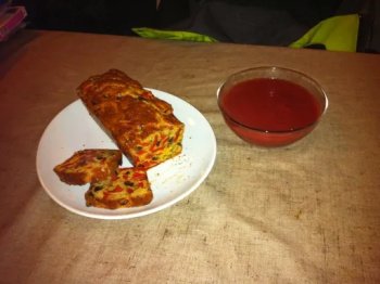 cake aux poivrons et champigons