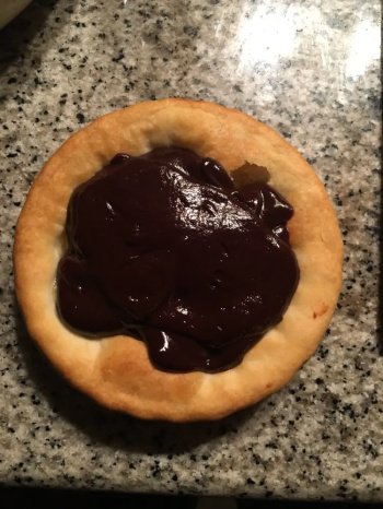 Tartelettes à la banane, sauce chocolat