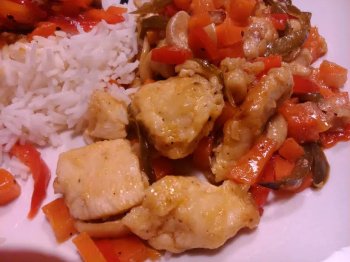 Poulet (mariné) aux noix de cajou