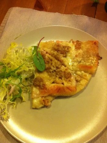 Pizza au saumon et aux crevettes
