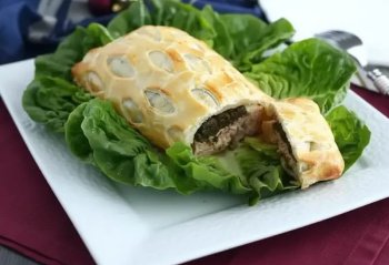 Saumon en croûte aux épinards et fromage mozzarella