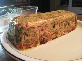 Terrine au chou, poivron rouge et courgette