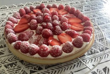Tarte speculoos framboise