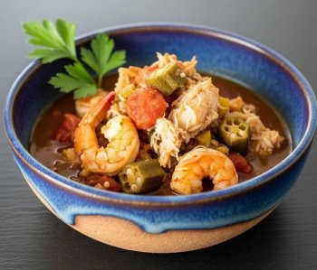 Gombo de crevettes et crabes