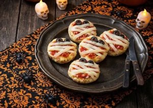 Mini-pizzas momies d’Halloween
