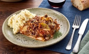 Gratin de dinde aux poireaux et gorgonzola