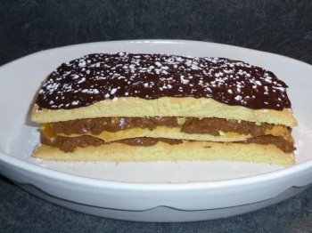 Mille feuille chocolat clémentine éclats de pistaches