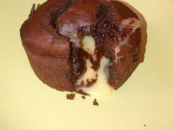 Petits fondants au chocolat, coeurs au chocolat blanc