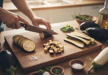 Techniques Professionnelles de Découpe d'Aubergine