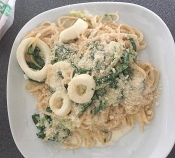 Pâte aux calamars et salicorne