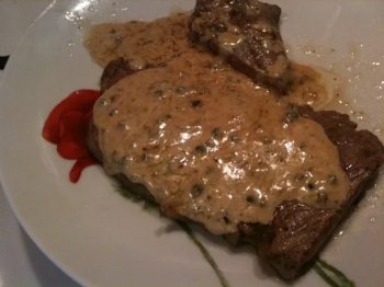 Entrecôte au poivre vert