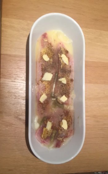 Filets de dorade grillés à la moutarde et aux échalotes