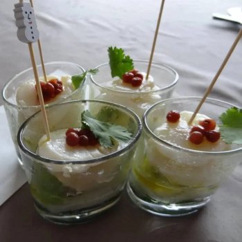 Verrine de fête au carpaccio de St Jacques