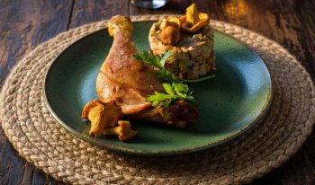 Oie farcie au risotto