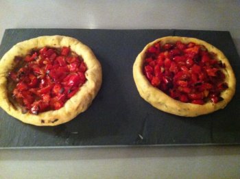 Tarte aux poivrons (pâte brisée au thym)