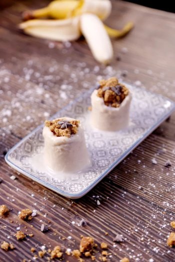 Crumble banane chocolat speculoos revisité façon glacé